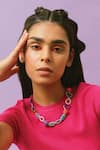 Buy_NAKHREWAALI_Multi Color Snatched Embellished Necklace _at_Aza_Fashions