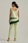 Shop_Neetiandmudita_Green Cotton Square Neck Meadow Contrast Top _at_Aza_Fashions