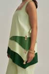 Buy_Neetiandmudita_Green Cotton Square Neck Meadow Contrast Top _Online_at_Aza_Fashions