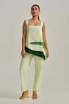 Buy Neetiandmudita Green Cotton Square Neck Meadow Contrast Pant Set at Aza Fashions Buy_Neetiandmudita_Green Cotton Square Neck Meadow Contrast Pant Set _at_Aza_Fashions