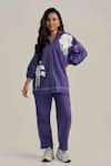 Buy_Neetiandmudita_Purple Cotton Embroidery Collared Haze Pant Co-ord Set _at_Aza_Fashions