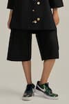 Neetiandmudita Black Cotton Collared Placket Play Shorts Co-ord Set Online at Aza Fashions Neetiandmudita_Black Cotton Collared Placket Play Shorts Co-ord Set _Online_at_Aza_Fashions