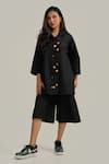 Shop Neetiandmudita Black Cotton Collared Placket Play Shorts Co-ord Set Online at Aza Fashions Shop_Neetiandmudita_Black Cotton Collared Placket Play Shorts Co-ord Set _Online_at_Aza_Fashions