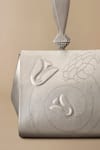 Ampm_Silver Embroidery Nuresa Wristlet _at_Aza_Fashions