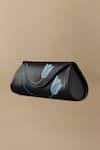 Ampm_Black Embroidery Mia Clutch _at_Aza_Fashions