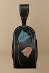 Ampm_Black Cut Work Zyra Wristlet _at_Aza_Fashions