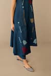 Ampm_Blue Silk Embroidery V-neck Zia Jacket Palazzo Set _Online_at_Aza_Fashions