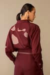 Ampm_Red Silk Embroidery Collared Odele Shirt Palazzo Set _at_Aza_Fashions