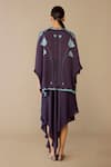 Shop_Ampm_Purple Satin, Organza Collared Refa Draped Skirt Set _at_Aza_Fashions