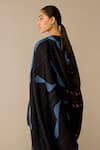 Ampm_Black Chanderi Embroidery Round Neck Shaza Kurta Set _Online_at_Aza_Fashions