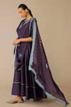 Shop_Ampm_Purple Chanderi Round Neck Viha Kurta Set _Online_at_Aza_Fashions