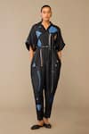 Buy_Ampm_Black Collared Romillie Jumpsuit _at_Aza_Fashions