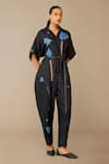 Ampm_Black Collared Romillie Jumpsuit _Online_at_Aza_Fashions
