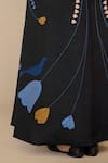 Shop_Ampm_Black Silk Embroidery V-neck Fiza Abaya Kurta Set _Online