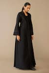 Shop_Ampm_Black Chanderi V-, Scoop Nazia Abaya Kurta Set _at_Aza_Fashions