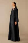Buy_Ampm_Black Chanderi V-, Scoop Nazia Abaya Kurta Set _Online_at_Aza_Fashions