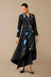 Buy_Ampm_Black Silk Embroidery Round Neck Eraya Draped Skirt Set _at_Aza_Fashions