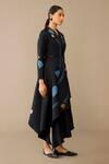 Shop_Ampm_Black Silk Embroidery Round Neck Eraya Draped Skirt Set _Online_at_Aza_Fashions