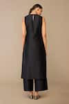 Buy_Ampm_Black Silk Embroidery Round Neck Arisa Kurta Palazzo Set _Online_at_Aza_Fashions