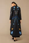 Shop_Ampm_Black Silk Embroidery Round Neck Arisa Kurta Palazzo Set _at_Aza_Fashions