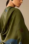 Buy_Ampm_Olive Green Chanderi Embroidery Round Neck Samreen Kurta Set 