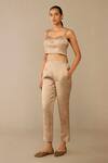 Buy_Ampm_Gold Round Neck Idalia Cape Pant Set 