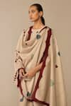 Buy_Ampm_Beige Chanderi Embroidery Round Neck Azran Kurta Set 
