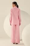 Shop_House Of Zeniaa_Pink Cotton Beads Collared Audrey Striped Button-up Shirt _at_Aza_Fashions