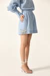 House Of Zeniaa_Blue Cotton Collared Daphne Striped Oversized Shirt _Online_at_Aza_Fashions