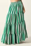 Buy_House Of Zeniaa_Green Cotton Square Neck Hazel Striped Crop Top And Maxi Skirt Set _Online_at_Aza_Fashions