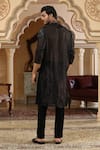 Shop_Kudrat Couture_Black Chiffon, Georgette Zari, Cut Work Sheer Embroidered Kurta _at_Aza_Fashions