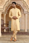 Buy_Kudrat Couture_Yellow Embroidery Desert Kurta Set _at_Aza_Fashions