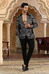Shop_Kudrat Couture_Black Embroidery Sheersagar Suit Set _Online_at_Aza_Fashions