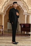 Buy_Kudrat Couture_Black Satin Drawn Deer Suit Set 
