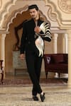 Shop_Kudrat Couture_Black Embroidery Sworn Eagle Suit Set _Online_at_Aza_Fashions