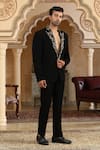 Buy_Kudrat Couture_Black Zari, Sequins Gold Vines Embroidered Suit Set _Online_at_Aza_Fashions
