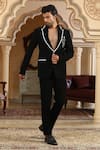 Kudrat Couture_Black Cut Work Serpents Charm Embroidered Suit Set _at_Aza_Fashions