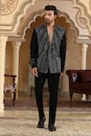 Kudrat Couture_Black Cut Work Galactic World Embroidered Suit Set _Online_at_Aza_Fashions