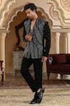 Shop_Kudrat Couture_Black Cut Work Galactic World Embroidered Suit Set _Online_at_Aza_Fashions