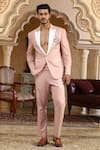Buy_Kudrat Couture_Pink Linen Cut Work, Embroidery Serpents Charm Suit Set _Online_at_Aza_Fashions