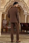 Shop_Kudrat Couture_Brown Corduroy, Polyester Textured Applique Suit Set _at_Aza_Fashions