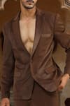 Buy_Kudrat Couture_Brown Corduroy, Polyester Textured Applique Suit Set _Online_at_Aza_Fashions