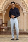 Shop_Kudrat Couture_Blue Applique, Zari Lily Dual Tone Suit Set _Online_at_Aza_Fashions