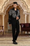 Shop_Kudrat Couture_Black Embroidery Kalpvriksha Suit Set _Online_at_Aza_Fashions