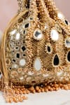 Buy_Nayaab By Sonia_Gold Beads, Mirrors, Embroidery Aaina Jaal Jhaalar Potli _Online_at_Aza_Fashions