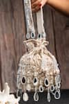 Nayaab By Sonia_Off White Sequins, Beads Aaina Bucket Ecru Potli _Online_at_Aza_Fashions