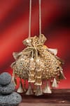 Buy_Nayaab By Sonia_Gold Embroidery, Tassels Aynali Abla Potli _at_Aza_Fashions