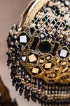 Nayaab By Sonia_Black Embroidery, Beads Aynali Clutch Potli _Online_at_Aza_Fashions