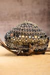 Buy_Nayaab By Sonia_Black Embroidery, Beads Aynali Clutch Potli _Online_at_Aza_Fashions