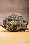 Buy_Nayaab By Sonia_Black Embroidery, Beads Aynali Clutch Potli _at_Aza_Fashions